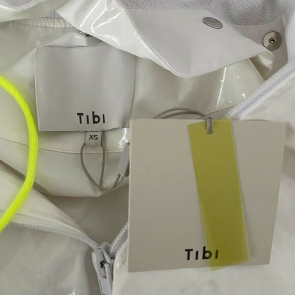 Tibi Womens Zip Up Coated Hooded Jacket Long Sleeve White XS - Picture 6 of 9